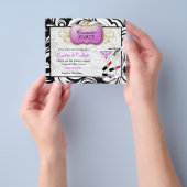 311-豪華な紫のプレート化粧パーティー チラシ (手)