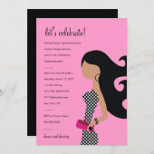 311-高招待状|ポッシュピンク 招待状 (正面/裏面)