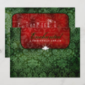 311-魅惑の赤と緑のダマスク 招待状 (正面/裏面)