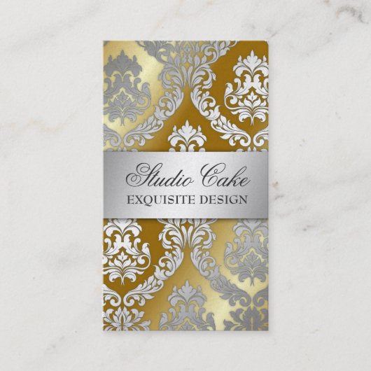 311 Alonnahのダマスク織の金金属 名刺 (正面)