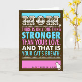 311 Bad Breath Mother's Day おもしろい Cat's Card カード (黄色い花)