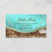 311 Bodaciousターコイズの素朴なヒョウ 名刺 (裏面)