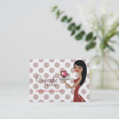 311 Candieのカップケーキのかわいこちゃんの赤くまっすぐな黒髪 名刺 (スタンド正面)