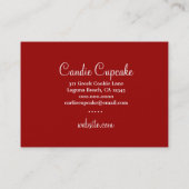 311 Candieのカップケーキのブロンドのボブの赤 名刺 (裏面)