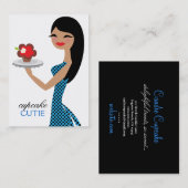 311 Candieまっすぐのカップケーキのかわいこちゃんの暗藍色 名刺 (正面/裏面)