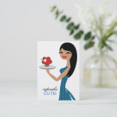 311 Candieまっすぐのカップケーキのかわいこちゃんの暗藍色 名刺 (スタンド正面)