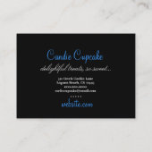 311 Candieまっすぐのカップケーキのかわいこちゃんの暗藍色 名刺 (裏面)