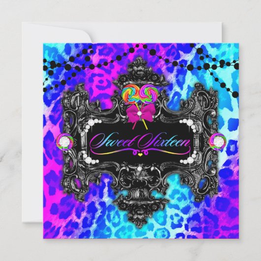 311 Candy ワンダーランド レパード スイート 16 招待状 (正面)