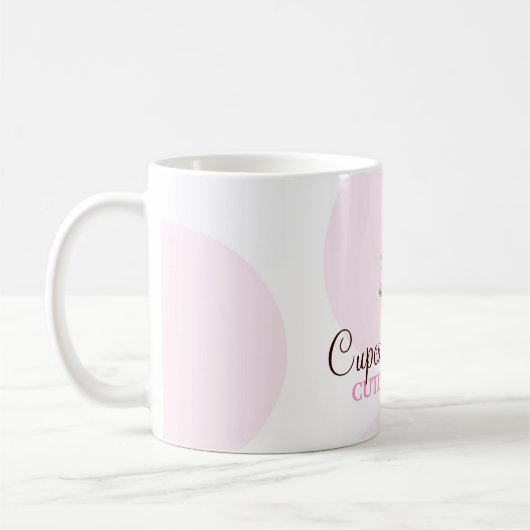 311 Carmellaのカップケーキのかわいこちゃんのブルネット コーヒーマグカップ (左)