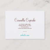 311 Carmellaカップケーキのかわいこちゃんのギフト用の箱の青 名刺 (裏面)