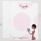 311 Carmellaカップケーキのかわいこちゃんのブルネット レターヘッド (正面/裏面)