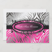 311-C'est Luxueux |のショッキングピンクのシマウマ|の菓子16 招待状 (正面)