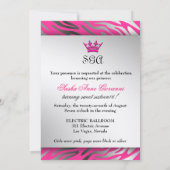 311-C'est Luxueux |のショッキングピンクのシマウマ|の菓子16 招待状 (裏面)