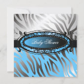 311-C'est Luxueux |の熱いママのピンクのシマウマ|のベビー 招待状 (正面)