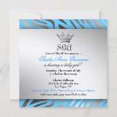 311-C'est Luxueux |の熱いママのピンクのシマウマ|のベビー 招待状 (裏面)