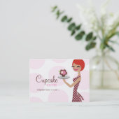 311 Cherrieカップケーキのかわいこちゃんのぽっちゃりした名刺 名刺 (スタンド正面)