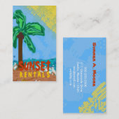 311-CHRISTY'Sビーチ|のオレンジ 名刺 (正面/裏面)