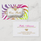 311 Ciao Bellaのシマウマのピンクの純血種の日没 名刺 (正面/裏面)