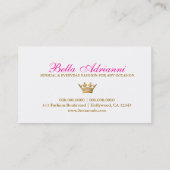 311 Ciao Bellaのシマウマのピンクの純血種の日没 名刺 (裏面)