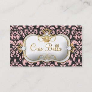 311 Ciao Bellaの木炭モモのダマスク織 名刺