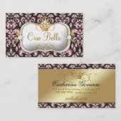 311 Ciao Bellaの木炭モモのダマスク織 名刺 (正面/裏面)