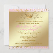 311 Ciao Bellaの金神のピンクのベビーシャワー 招待状 (裏面)