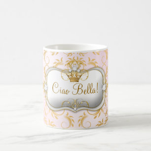 311 Ciao Bellaの金神のピンク コーヒーマグカップ