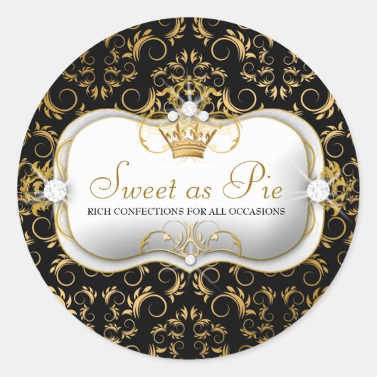 311 Ciao Bellaの金神の豊富な黒 ラウンドシール (正面)