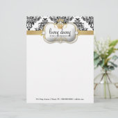 311 Ciao Bella及びLovey Doveyのダマスク織の白黒 レターヘッド (スタンド正面)