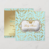 311 Ciao Bella ゴールデン ディバイン ブルー ベイビー シャワー 招待状 (正面/裏面)