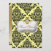 311 Ciao Bella & Lovey Dovey ダマスク レモン アイス 招待状 (正面/裏面)