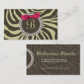 311-Delectably甘味を加えたチョコレートのコケのシマウマの弓 名刺 (正面/裏面)