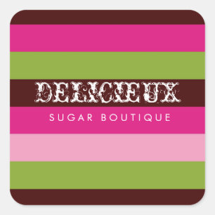 311 Delicieuxキャンデーのストライプな正方形 スクエアシール