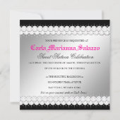 311 Diamond Luxe Hot Pink Feathers 招待状 (裏面)