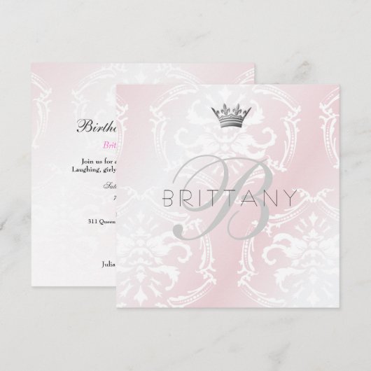 311 Enticinglyピンクの招待 招待状 (正面/裏面)