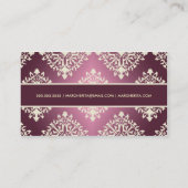 311-Evelinaクリームとあずき色のダマスク織 名刺 (裏面)