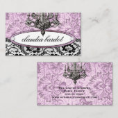 311-Frenchie Budoir |のヴィンテージのピンク 名刺 (正面/裏面)