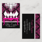 311 Glitzie Candieのピンクのテーブルのロココ プレイスカード (正面/裏面)