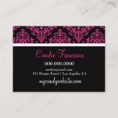 311 Glitzie Candieの黒いテーブルのピンクのロココ プレイスカード (裏面)