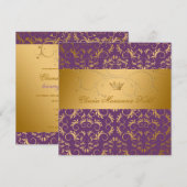 311-Golden diVine パープルロイヤル スウィート16 招待状 (正面/裏面)