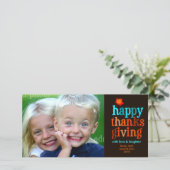 311-Happy Thanksgivingフォトカードブルー シーズンカード (スタンド正面)