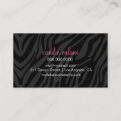 311 Hauteのシマウマのヒョウのピンク 名刺 (裏面)