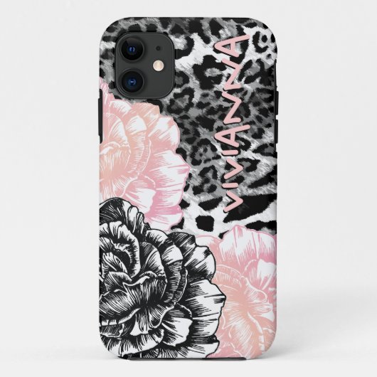 311 iPhone 5のLe Plush Fleurのファンキーなヒョウのピンク Case-Mate iPhoneケース (裏面)