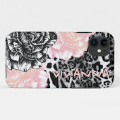 311 iPhone 5のLe Plush Fleurのファンキーなヒョウのピンク Case-Mate iPhoneケース (裏面(横))