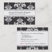 311 Irianaのダマスク織のぽっちゃりした木炭 名刺 (正面/裏面)