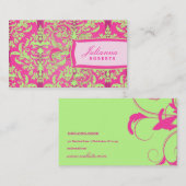 311-Juliannaは魅惑的にダマスク織を石灰で消毒しましたり及び飾ります 名刺 (正面/裏面)