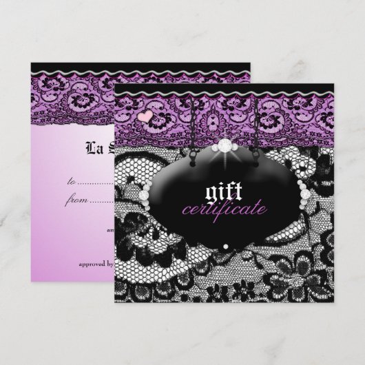 311-Lace De Luxe - Violet Gift Certificate (正面/裏面)