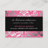 311 Ladonnaのダマスク織のローズピンク 名刺 (裏面)