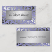 311 Ladonnaのダマスク織の銀のラベンダー 名刺 (正面/裏面)