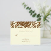 311-Lavishly Laineyのクリーム及びブラウンRSVP 出欠カード (スタンド正面)